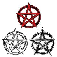 Set pentagram icon sign. Spiritual and mystical symbol vector