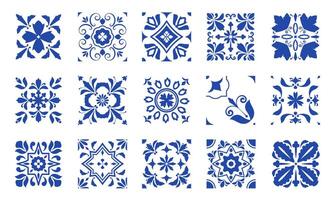 Azulejos ornaments. Seamless pattern of traditional spanish portuguese decorative tiles, vintage mosaic floral decorative backdrop. texture vector