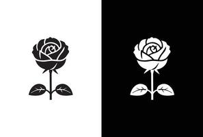 Rose Flower icon. Rose silhouettes. rose isolated on white vector