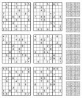 sudoku juego conjunto con respuestas vector