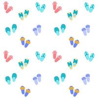 Seamless pattern with summer beach flip-flops vector