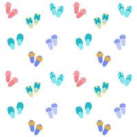 Seamless pattern with summer beach flip-flops vector