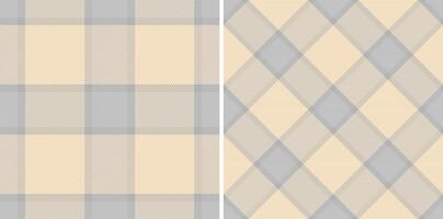 Tartan plaid textile of check seamless with a background fabric texture pattern. Set in cream colors. English fashion trends for the season. vector