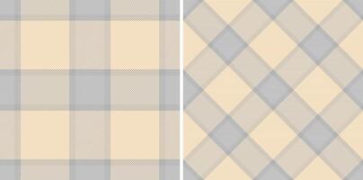 Tartan plaid textile of check seamless with a background fabric texture pattern. Set in cream colors. English fashion trends for the season. vector