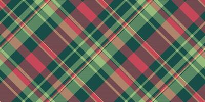 Strip fabric plaid background, layered check pattern textile. Isolation texture seamless tartan in teal and red colors. vector