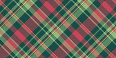 Strip fabric plaid background, layered check pattern textile. Isolation texture seamless tartan in teal and red colors. vector