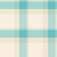 soñador tartán sin costura tartán, lineal textil tela . tendencia cheque antecedentes modelo textura en ligero y verde azulado colores. vector