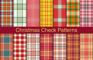 Christmas plaid bundles, textile design, checkered fabric pattern for shirt, dress, suit, wrapping paper print, invitation and gift card. vector