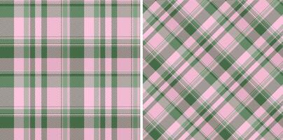 Tartan pattern texture of seamless textile with a background check plaid fabric. Set in nature colors for trendy everyday bags for women. vector
