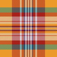 Background fabric of seamless textile pattern with a texture check plaid tartan. vector
