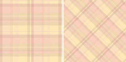 Texture background check of pattern fabric seamless with a textile plaid tartan. Set in stylish colors of symmetry tissue designs. vector