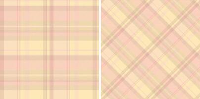 Texture background check of pattern fabric seamless with a textile plaid tartan. Set in stylish colors of symmetry tissue designs. vector