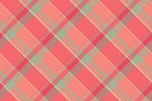 Outfit plaid texture tartan, neat seamless textile pattern. Colourful fabric check background in red and orange colors. vector