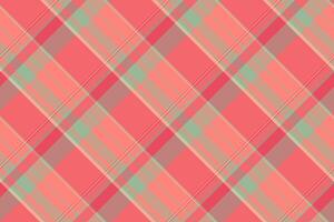 Outfit plaid texture tartan, neat seamless textile pattern. Colourful fabric check background in red and orange colors. vector