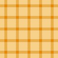 Editable check textile fabric, national texture tartan. Gorgeous pattern background plaid seamless in amber and orange colors. vector