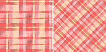 Pattern check texture of tartan fabric background with a textile plaid seamless. Set in kids colors for graphic design detailed editable swatch. vector