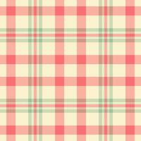 Dress fabric tartan, mesh check textile texture. Pretty seamless plaid pattern background in light and red colors. vector