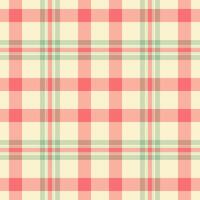 Dress fabric tartan, mesh check textile texture. Pretty seamless plaid pattern background in light and red colors. vector