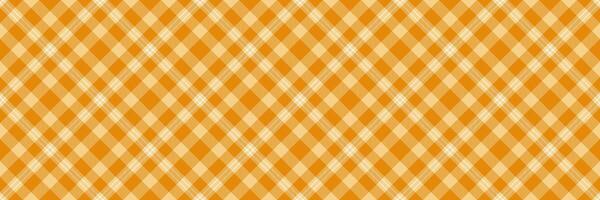 Diagonal background pattern textile, setting check fabric. Up texture seamless tartan plaid in amber and orange colors. vector