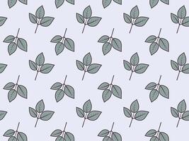 Hand drawn floral pattern design. Simple ornament with plant and leaf. vector