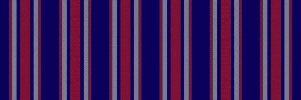 Stationary pattern textile texture, presentation seamless background fabric. Calm lines stripe vertical in indigo and red colors. vector