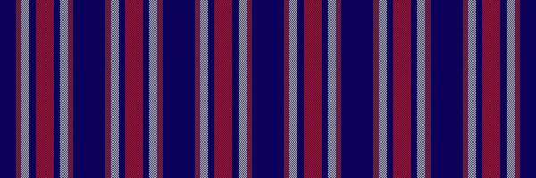 Stationary pattern textile texture, presentation seamless background fabric. Calm lines stripe vertical in indigo and red colors. vector