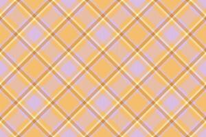 Festive pattern textile plaid, 60s tartan seamless texture. Unique check background fabric in amber and light colors. vector