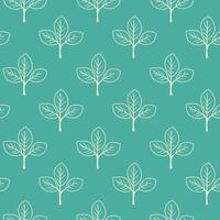 Hand drawn floral pattern design. Simple ornament with plant and leaf. vector