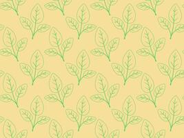 Hand drawn floral pattern design. Simple ornament with plant and leaf. vector