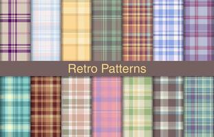 Retro plaid bundles, textile design, checkered fabric pattern for shirt, dress, suit, wrapping paper print, invitation and gift card. vector