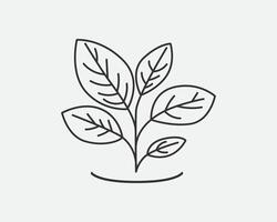 brote con hoja icono. planta símbolo de naturaleza y ambiente. vector