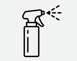 limpiar icono de fluido rociar en limpieza botella aerosol. firmar herramienta para agua gas boquilla, desinfección, higiene salpicar. vector