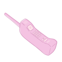 pink cute telephone line drawing png