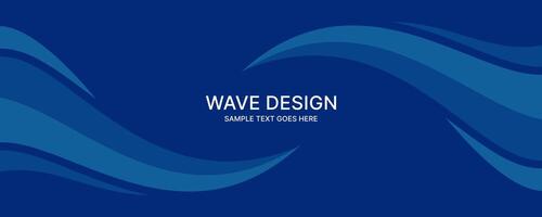 Minimal blue elegant wave banner background vector
