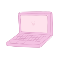 cute pink computer line drawings png