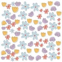 Hand drawn pastel childish abstract flowers pattern for fabric, textile, wallpaper vector