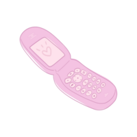 pink cute telephone line drawing png