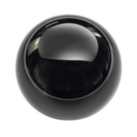 uma Preto bola em uma transparente fundo ai-generativo png