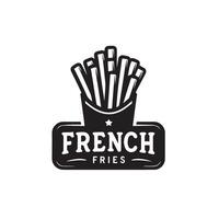 French fries illustration. French fries logo isolated on white background vector