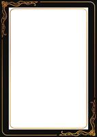 Elegant gold and black frame For inserting pictures gold edged ornament vintage lines and angles transparent background vector