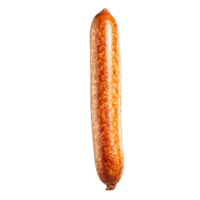 bratwurst linguiça com mal-humorado invólucro flutuando e vapor Comida e culinária conceito png