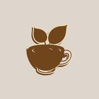 coffee cup logo design with a cup of coffee. suitable for logo, icon, sign, website, print, sticker, label, app. Editable and resizable graphics element. vector
