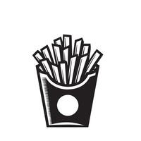 francés papas fritas ilustración. francés papas fritas logo aislado en blanco antecedentes vector