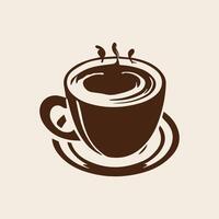 coffee cup logo design with a cup of coffee. suitable for logo, icon, sign, website, print, sticker, label, app. Editable and resizable graphics element. vector