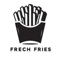 francés papas fritas ilustración. francés papas fritas logo aislado en blanco antecedentes vector