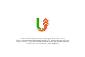 letter u turn arrow logo vector