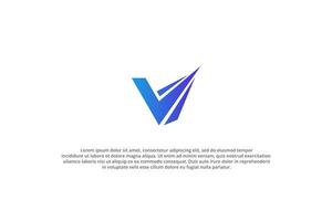 letter v swoosh modern logo vector