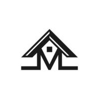 Letter M Home modern logo design, logotype element for template vector