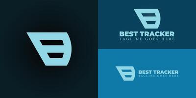 Abstract initial bold letter B or BB logo in blue cyan color isolated on multiple background colors. The logo is suitable for threat detection company logo design inspiration templates. vector