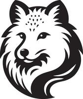 Arctic Fox face silhouette illustration. vector